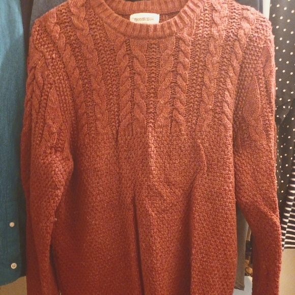 Red Cable Knit Sweater - Picture 1 of 3